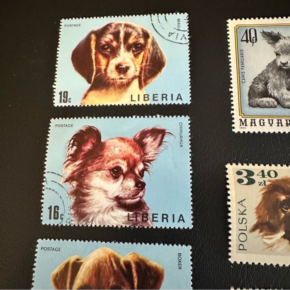 Vintage Puppy & Dog Stamp Collection – Liberia, Poland, Hungary – 1960s–70s - Picture 4 of 8